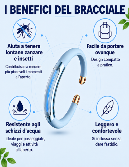 AERIVA™ Comfort Band – Braccialetto antizanzare per estate, viaggi e attività all’aperto